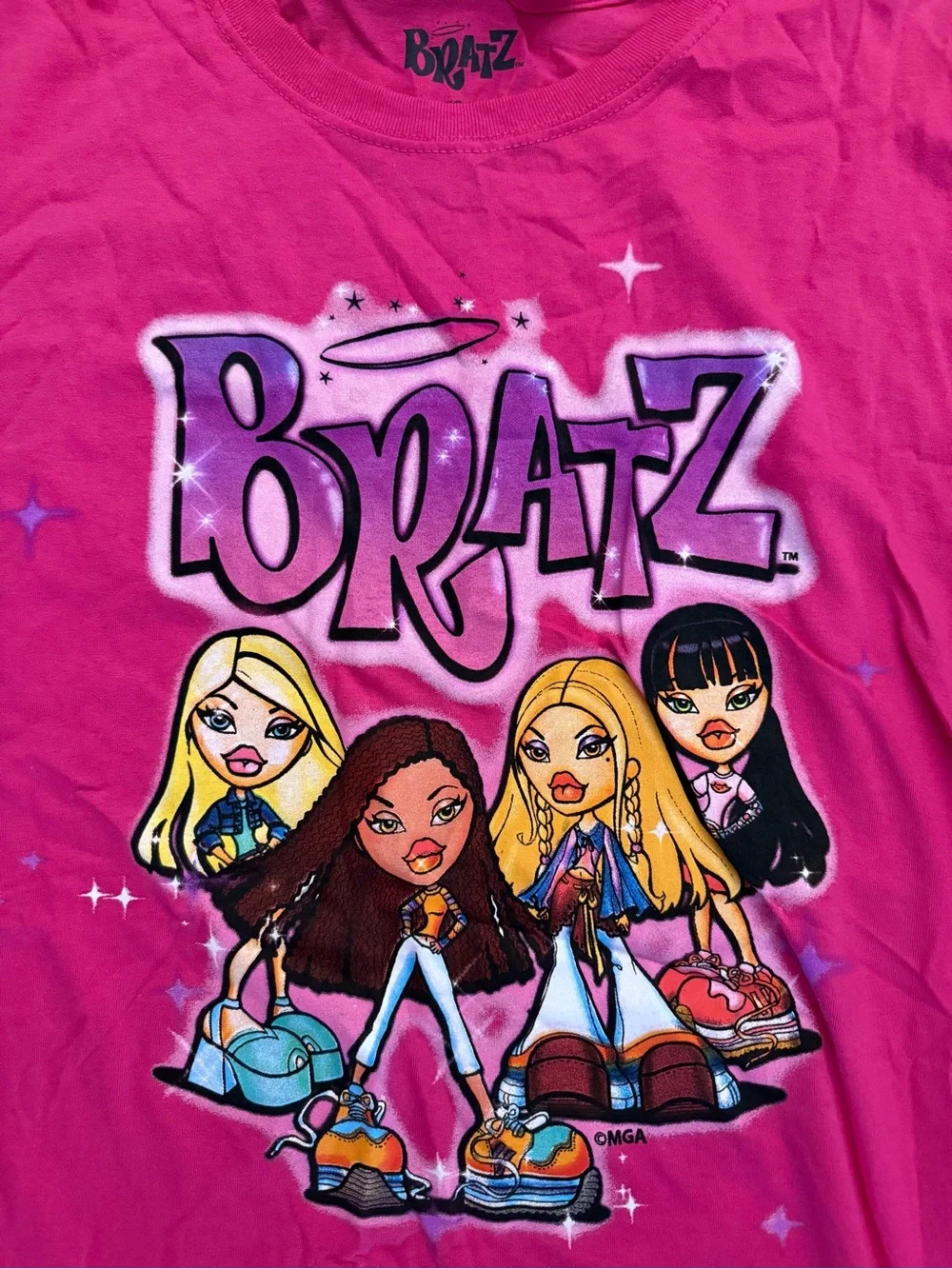 Women’s BRATZ Graphic Tee short sleeve Hot Pink Top XL NWT